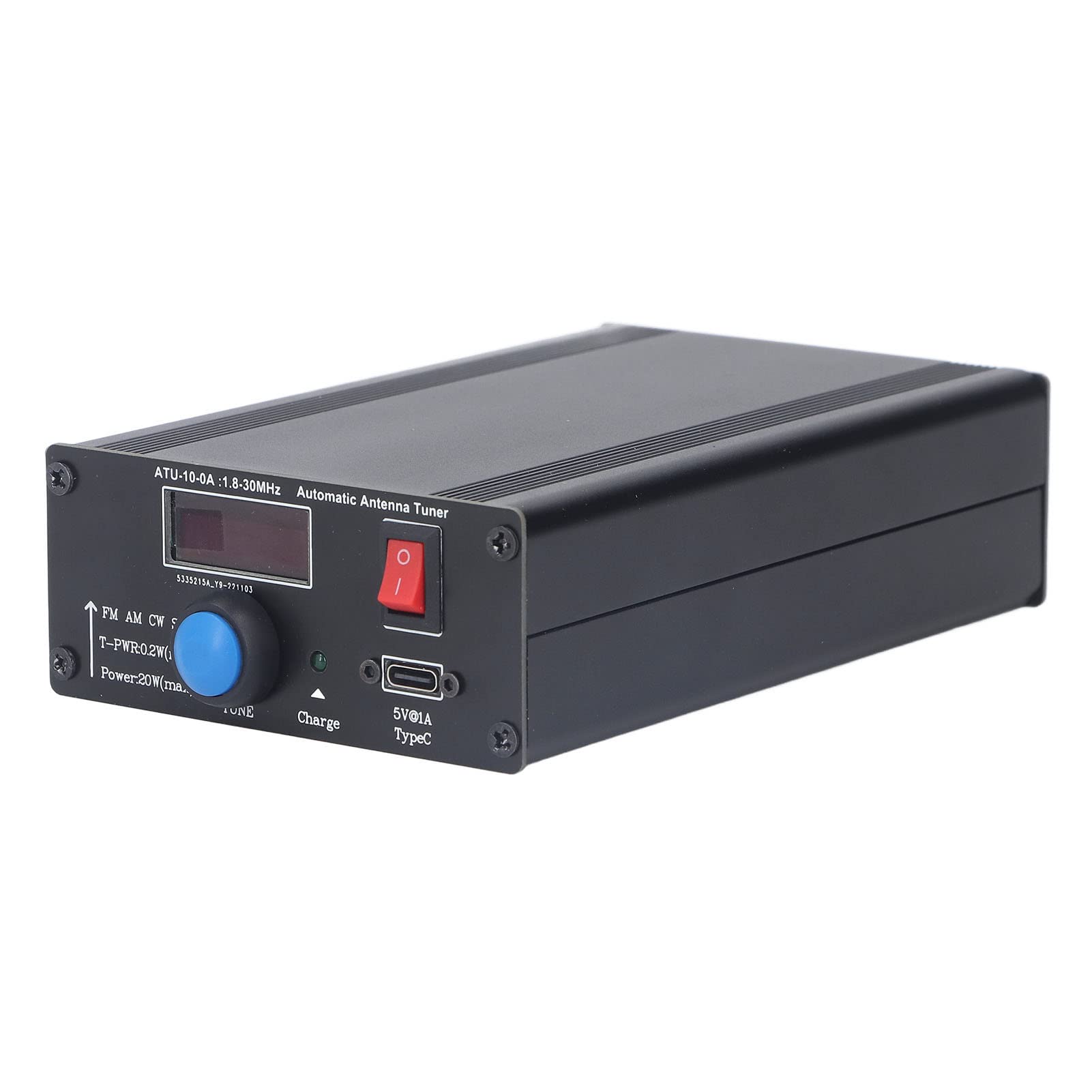 Sintonizador de Antena Automático de 1,8 a 30 MHz, ATU 10 0A Medidor de Potencia de Onda Corta de 0,2 a 20 W SSB CW FM AM, con Cable USB