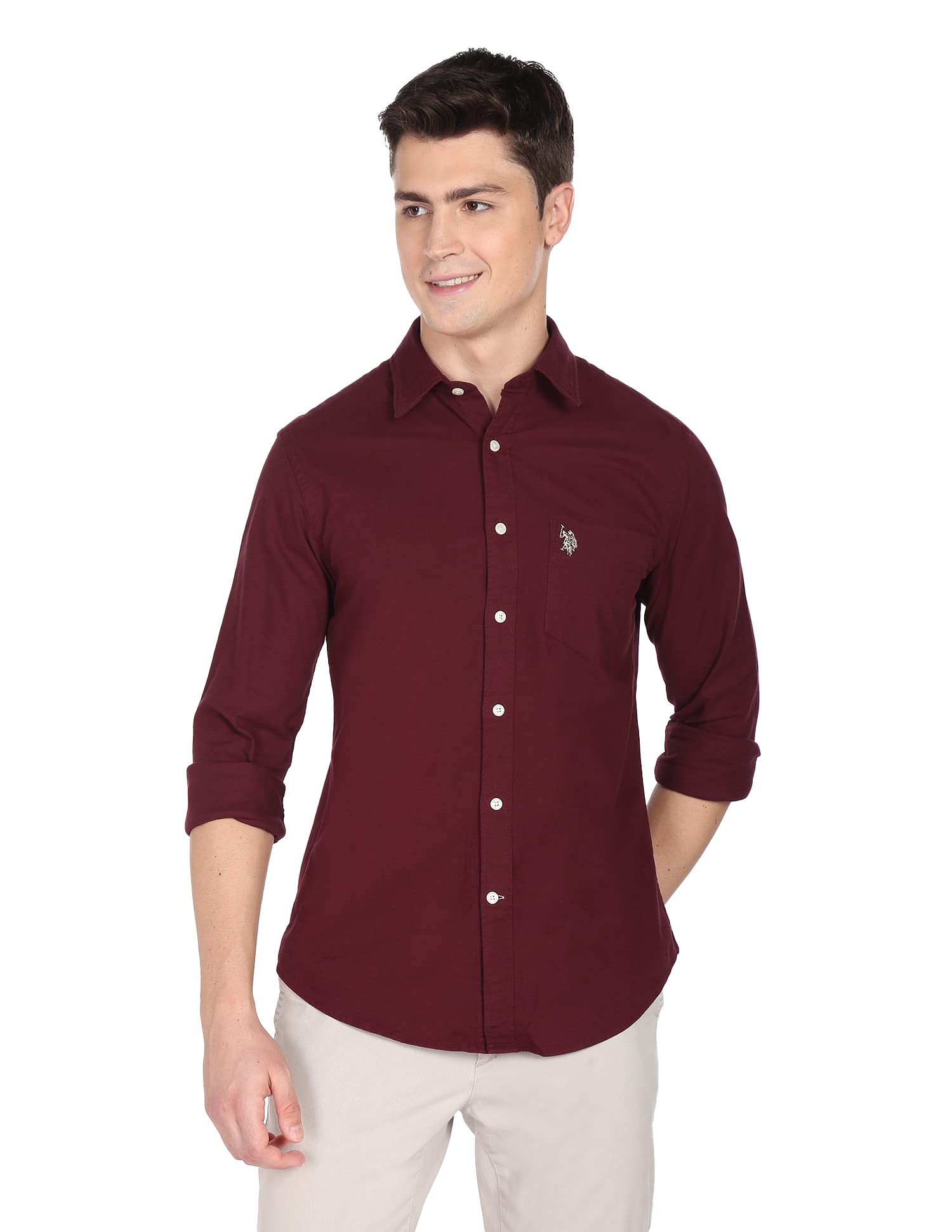 Men Cotton Solid Regular Fit Shirt