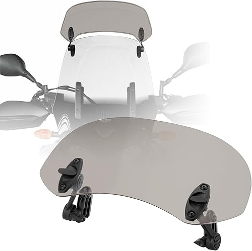 LKV Extensión de parabrisas de motocicleta, deflector de viento universal con clip ajustable de humo compatible con Harley Yamaha Kawasaki Suzuki