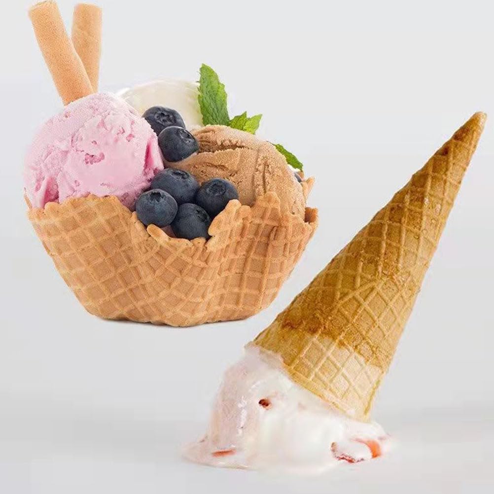 PRETYZOOM 2pcs Ice Cream Waffle Cone Roller Set, Crepe Maker Tool, Krumkake Pastry Making Tool, DIY Omelet Molds, Ice Cream Roll Crispy Egg Cone Making Molds