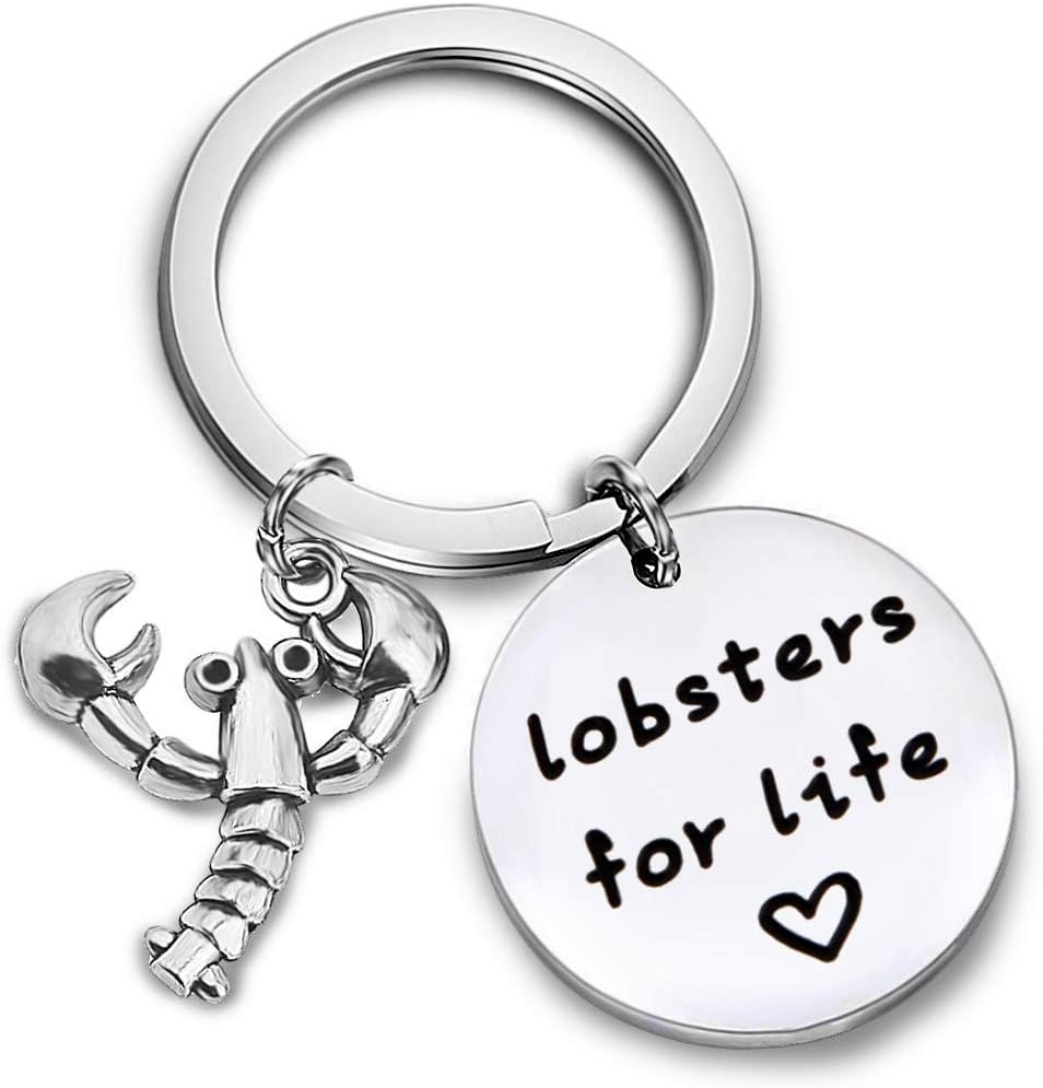 Couple Jewelry Lobsters for Life Keychain Best Friend Keyring for Boyfriend Girlfriend Valentine's Jewelry