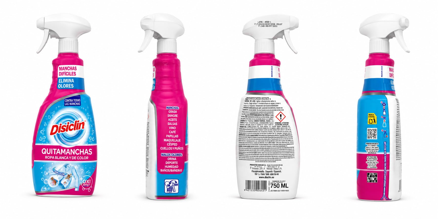 Disclin Limpieza en Spray para Ropa 750ml (PACK 12 UNIDADES) | Rasmacor