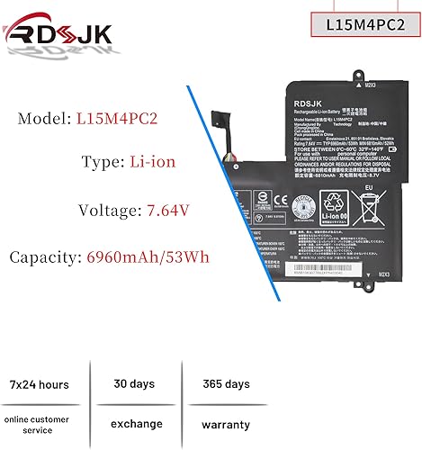 Miniatura 2 de L15M4PC2 L15L4PC2 - Batería para portátil Lenovo Ideapad Yoga 710 14 15 710-14ISK 710-14IKB 710-15IKB 710-151KB 710-15ISK 710-14ISK-IFI