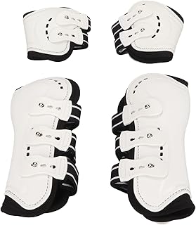 Horse Tendon Boots, Adjustable Durable Shell Impact Proof Hind Leg Boots Horse Leg Guard Wrap Protective Boots for Horse Jumping Riding (M 0.7in)