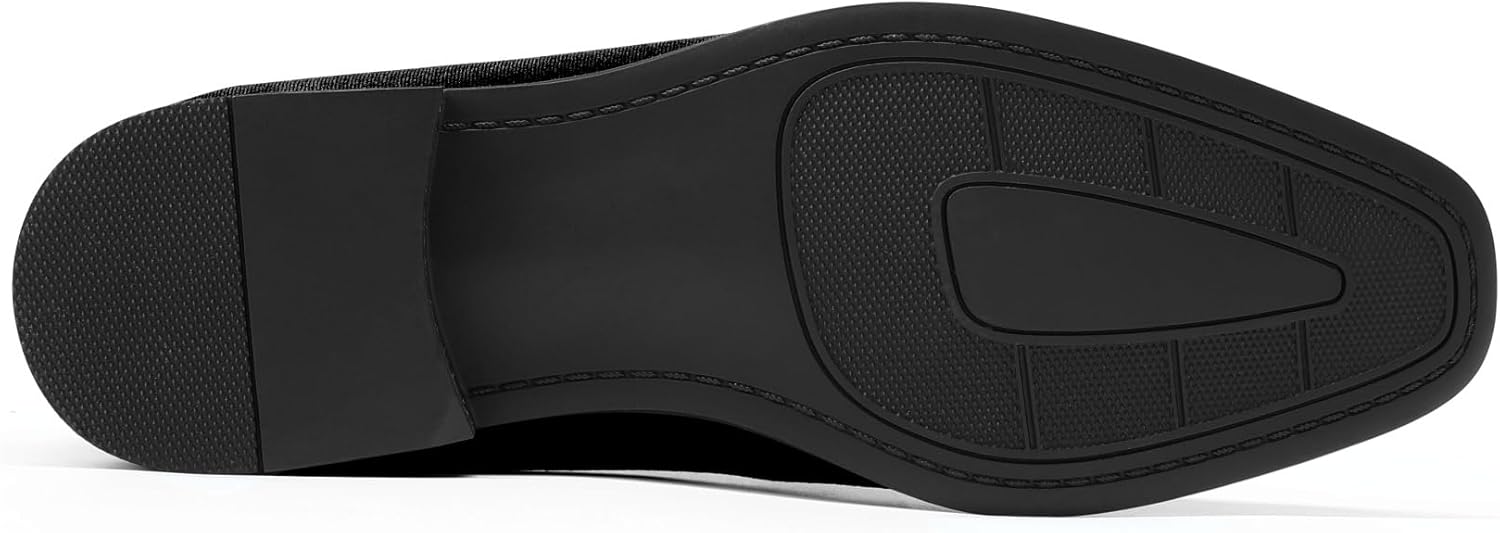 AUSTIN MILL Men's Velvet Penny Loafers Slip-On Dress Shoes with Gold Buckle for Business Party Prom - Image 6