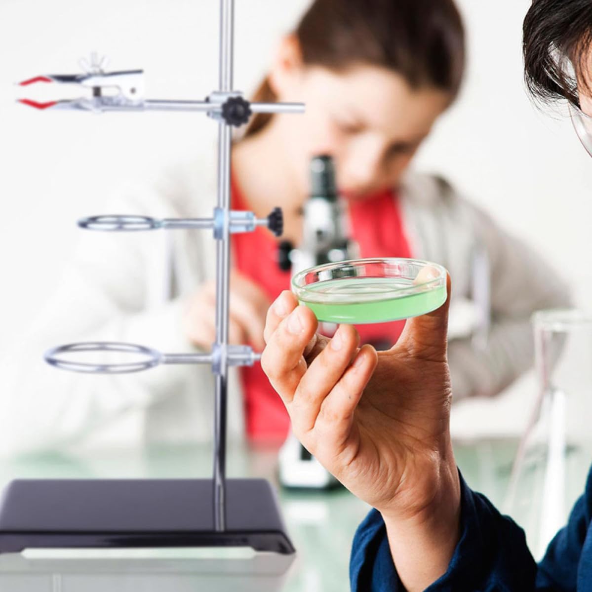 Laboratory Ring Stand Clamp Support Easy Installation and Multifunctional Design for Chemistry Experiments and Experiment Teaching Random Random Color