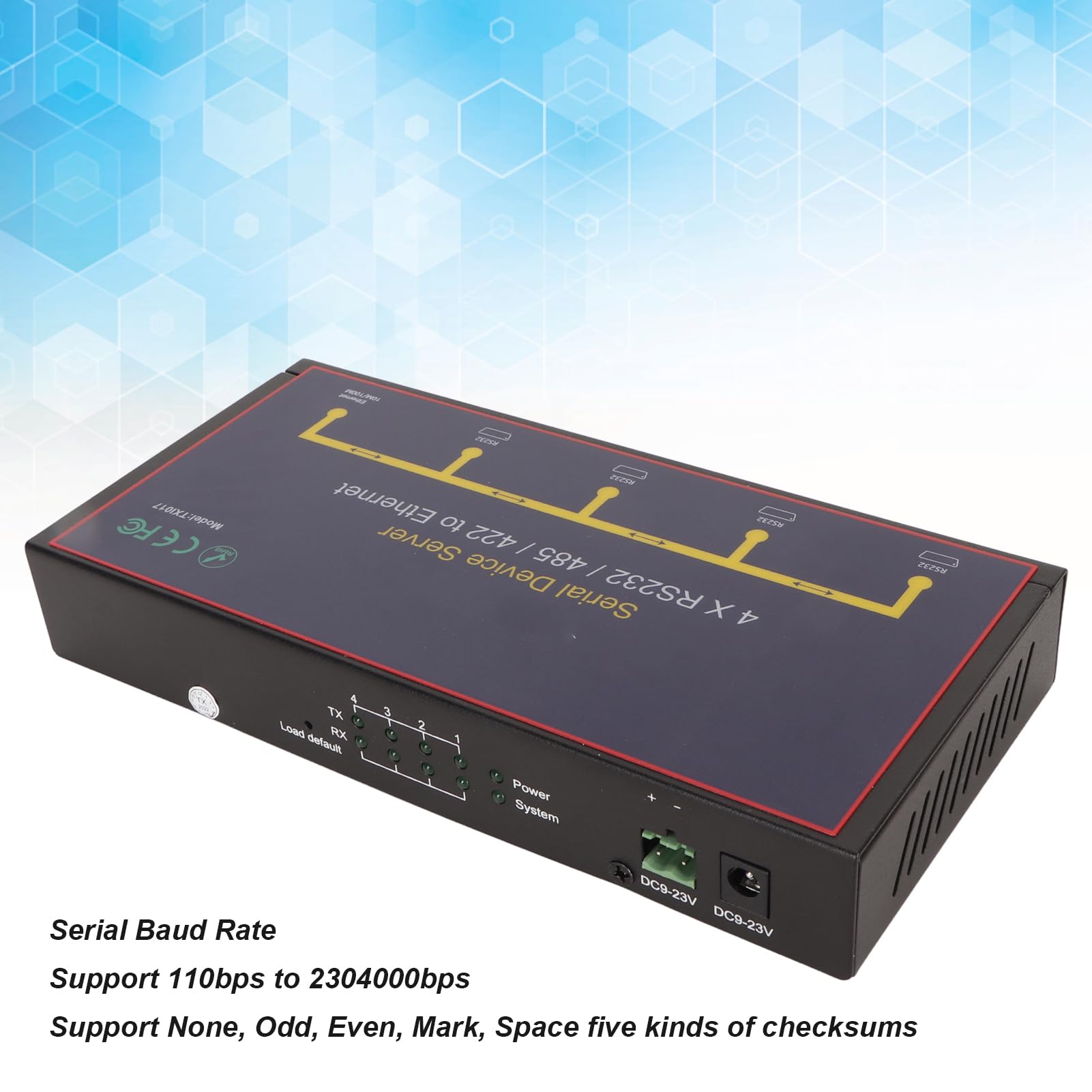4 Puertos Adaptador de Servidor de Dispositivos Seriales Puerto RJ45 10 100Mbps
