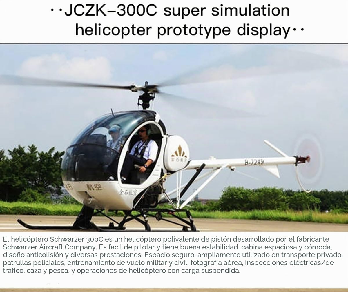 Helicópteros RC para adultos, JCZK 300C PRO 2.4G 12CH Flybarless RC Helicóptero modelo con control de vuelo inteligente H1 y posicionamiento GPS (versión RTF)
