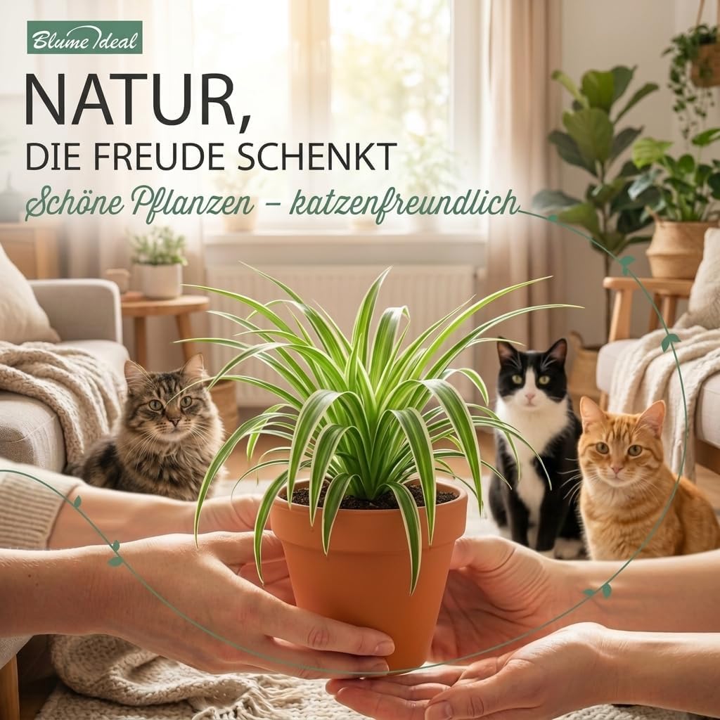 “Katzenliebhaber” Pflanzenset + 5x Zinktopf | 5er-Set | Katzengras, Bergpalme, Areca, Grünlilie, Calathea | ca. 30-50 cm | Ø 12-15 cm Topf | Pflegeleichte Zimmerpflanzen für Wohnung und Büro