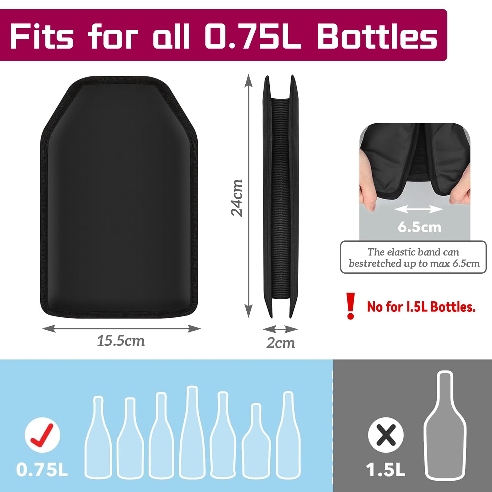 Kühlmanschette Wein 2 Stück Weinkühler Manschette, Kühlmanschette Sektflasche Wiederverwendbarer Flaschenkühler Hülle Unterwegs Weinmanschette Weinflaschenkühler für Wein, Sekt, Champagner, Flaschen