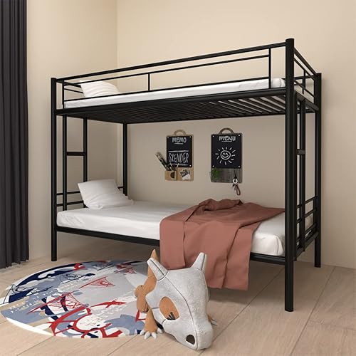 Miniatura 3 de DaiNNCN Litera individual sobre individual metal resistente con 2 escaleras color negro