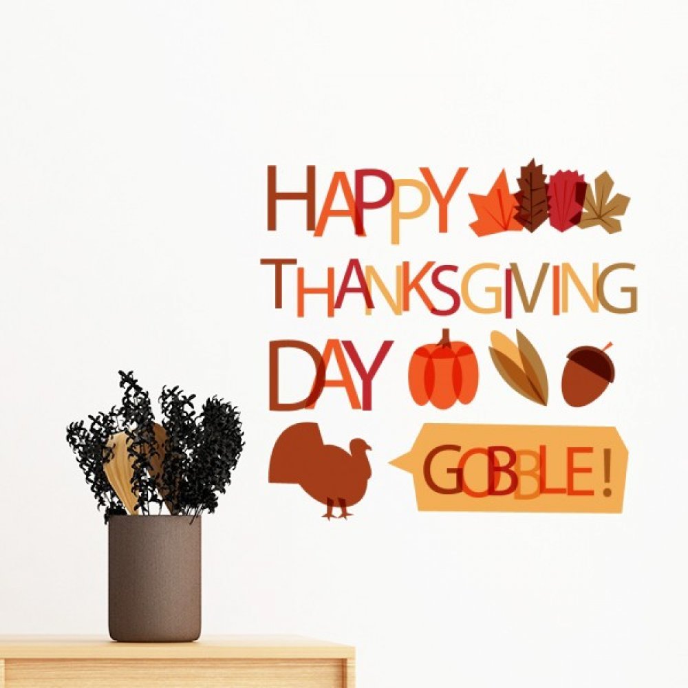 Sticker citrouille Thanksgiving amovible pour créer un salon chaleureux en automne