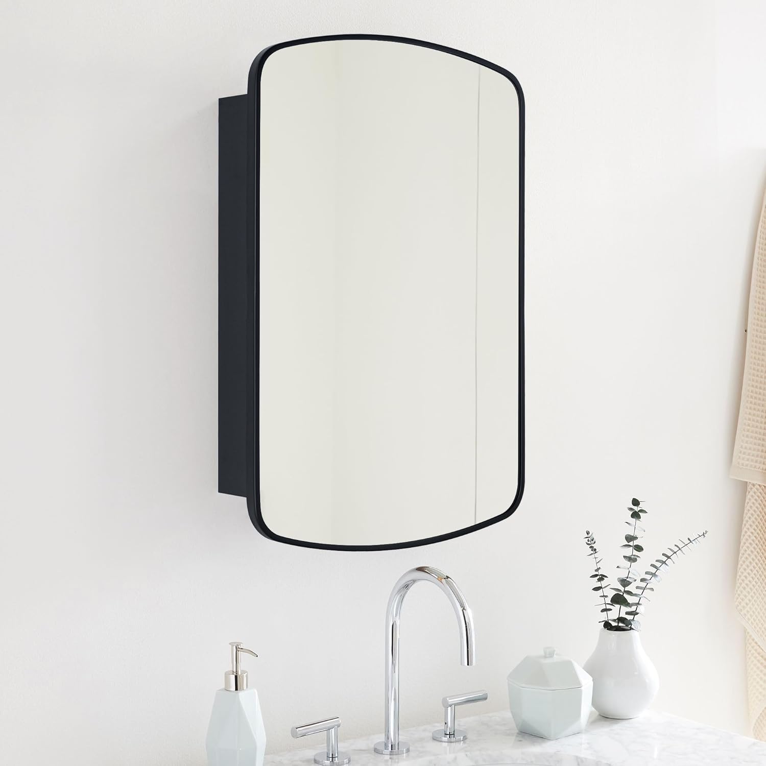Amazon.com: EGHOME Matt Black Arched Recessed and Surface Mount ...