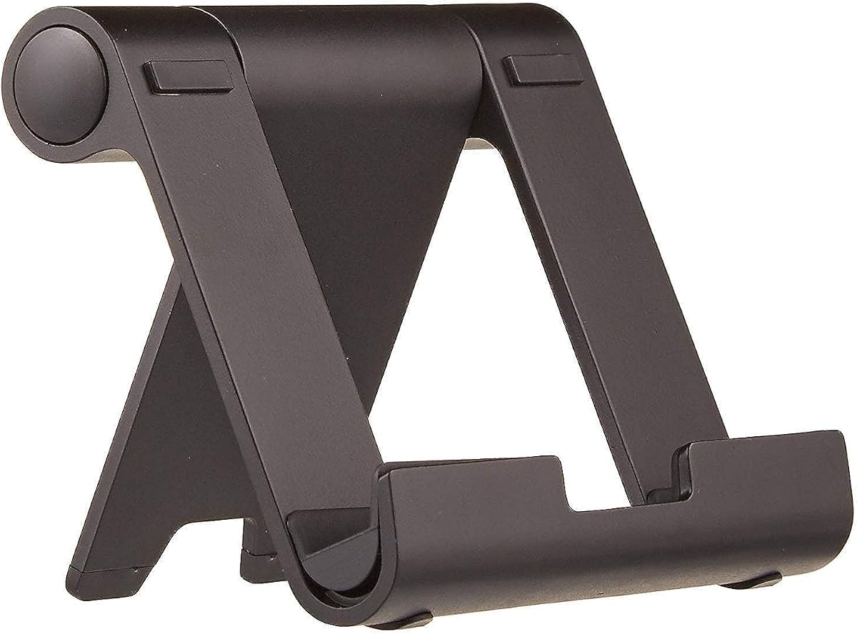 Soporte plegable portátil multiángulo para tableta iPad, lector electrónico y teléfono, visualización resistente con manos libres, negro