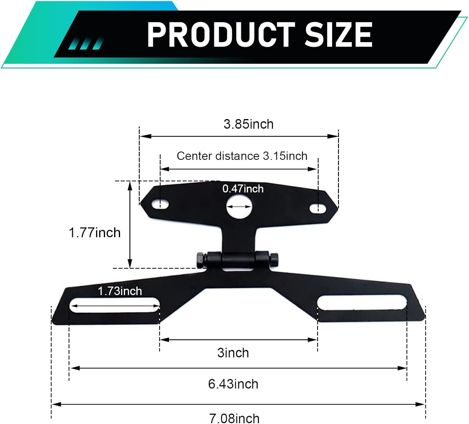 Motorcycle License Plate Bracket, Adjustable Motorbike Fold Tail Light Mount Holder, Scratch-Resistant Rust Proof Holder, Universal for Most Scooters, ATVs, Dirt Bikes