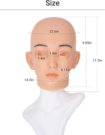 Realistic Silicone Female Full Head Mask for Cosplay & Makeup