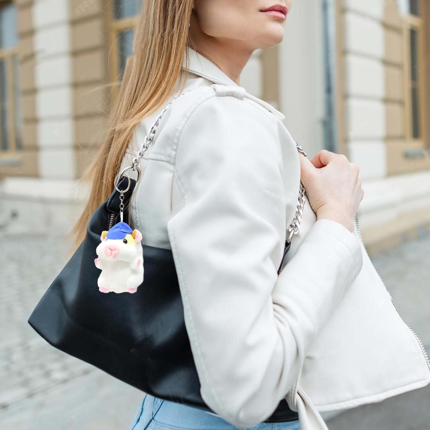 Guinea Pig Plush Keychain - Animal Accessories for Women Men, Cartoon Key Ring for Car Keys, Back to School Gifts - Image 5