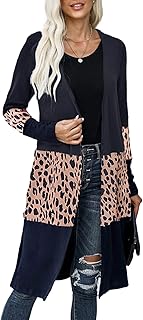 Dokotoo Womens 2022 Fashion Casual Open Front Printed Cardigans Sweaters Thin Coats Jackets Outerwear