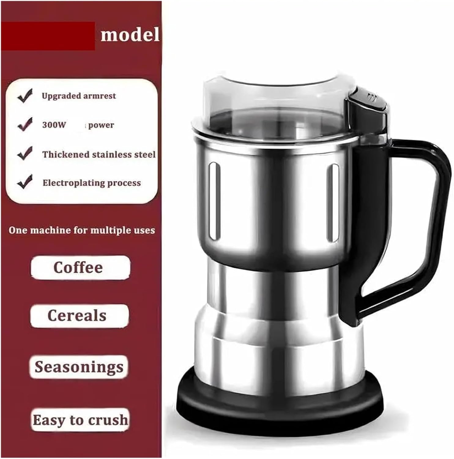 400W Power Electric Grinder – Multifunctional Coffee & Grain Grinder, Fast Grinding Tool for Beans, Spices, Nuts & Cereals, Stainless Steel Blade, Compact Design