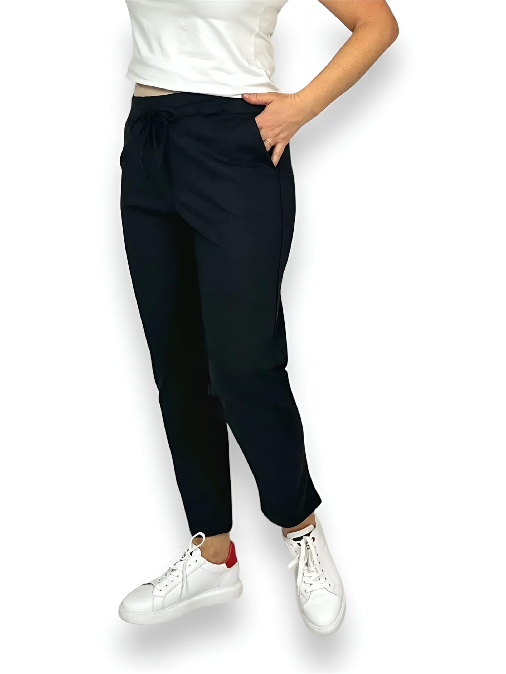 Pantalon pour femme taille haute élastique – Chino jogging confortable | Chino Cigarette Confortable Grande Taille Legging élégant Curvy Taille élastique Joggers Doux Viscose Automne