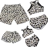 PURFEEL Family Matching Swimsuit Womens Leopard Sports Bathingsuit 2 Pcs Swimwear Mum and Me Bathingsuit