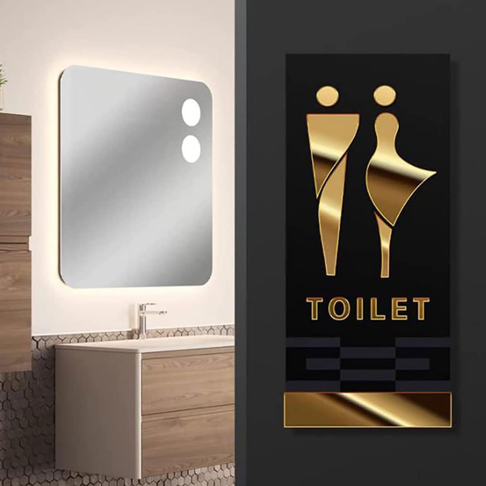 Letreros De Baño para Hombres Y Mujeres, Letreros De Baño para Hombres Y Mujeres, Conjunto De Letreros De Baño Unisex, Duraderos Y De Moda, para Negocios, Oficinas, Centros Comerciales