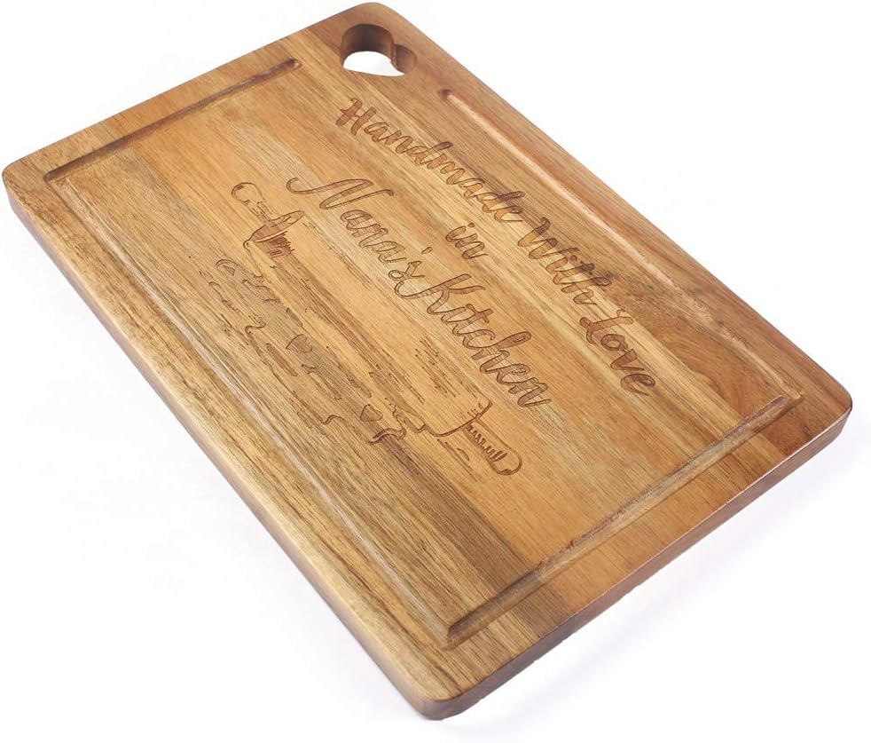Bеѕt Sеllеr HomeLove Inc. Handmade With Love in Nana’s Kitchen Cutting Board, Gifts for Mom, Grandma, Nana, Friend, Engraved Mother's Day Gift, Christmas Gift