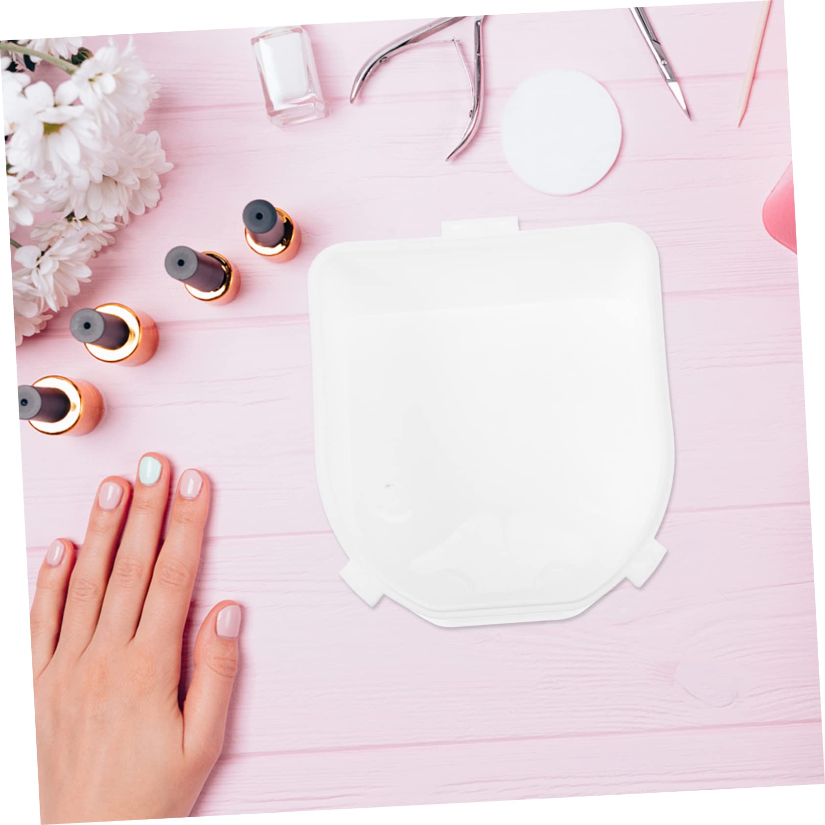 Ipetboom 2pcs Dual Nail Soaking Bowl Set Dip Powder Remover Container for Manicure Gel Nail Polish Removal