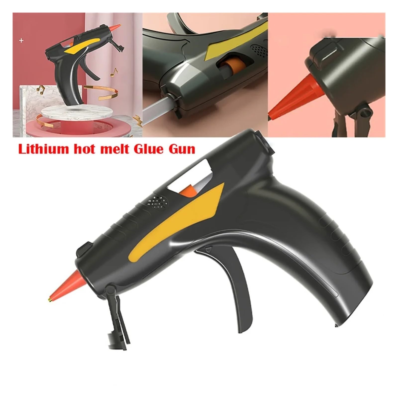 Pistola per Colla a Caldo, con Ricarica USB, per Stick di Colla da 7 mm, Strumento di Riparazione termoelettrico, Mini Pistola a Caldo Industriale per Uso Domestico, per lavori Fai