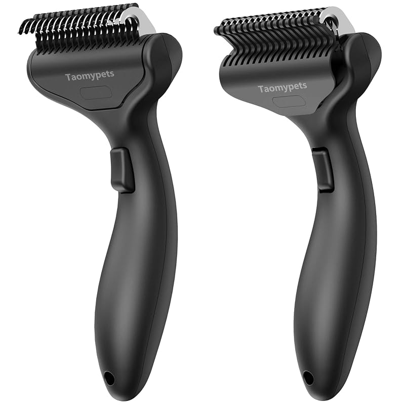 Rastelo Desembaraçador Autolimpante para Cães de Pelagem Longa TAOMYPETS Black, 1 unidade