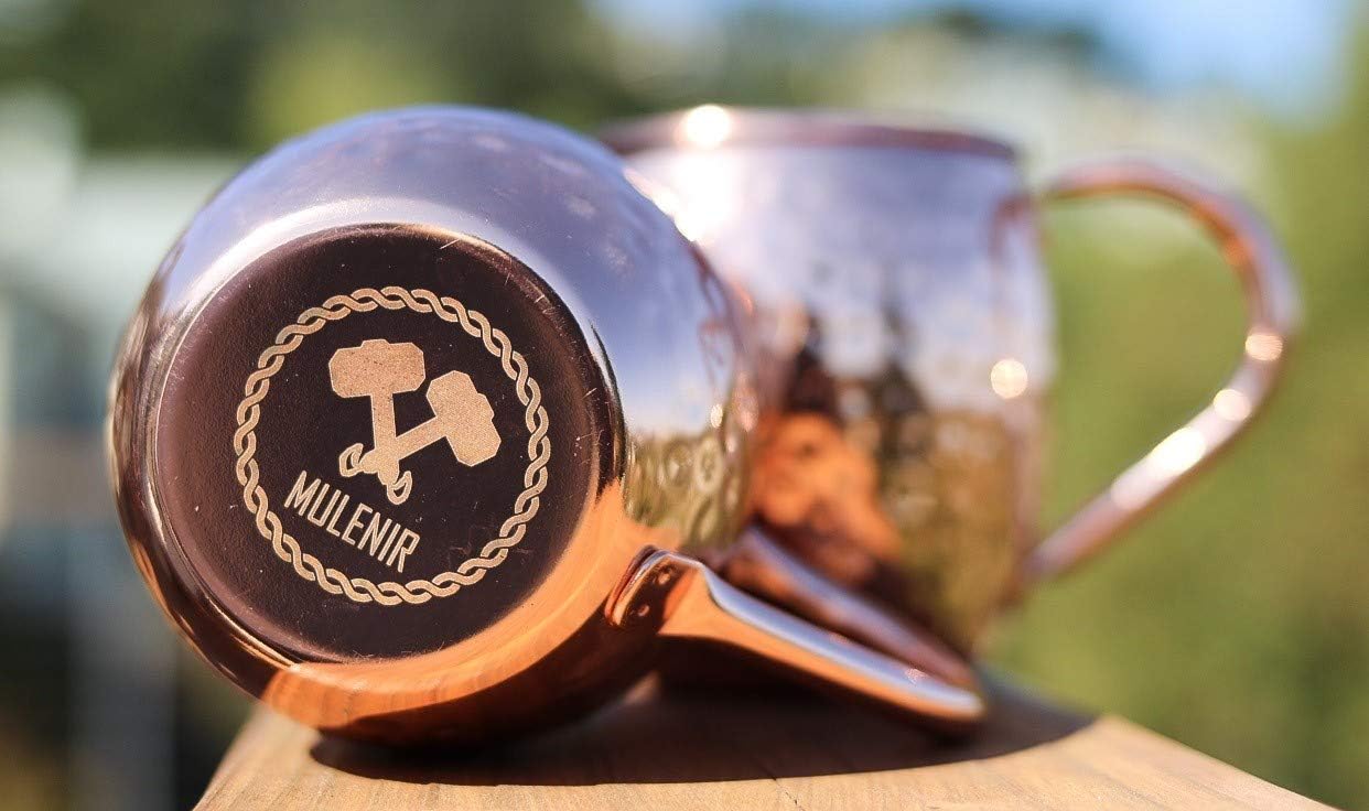 40% оƒƒ Dіѕсоunt Mulenir Moscow Mule Mugs - Pair Of Copper Mugs Styled With a Hammered Finish - Welded Handles - Lined With Food Safe Stainless Steel- Includes Mule Recipe Book - Great Gift For Weddings And Holidays
