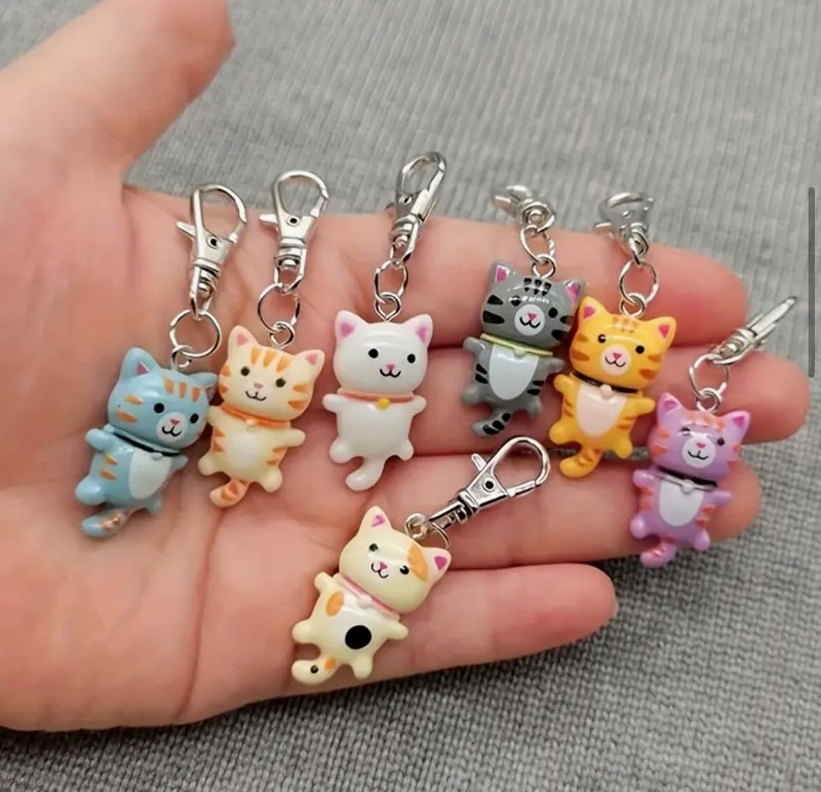 3 pc mini cat bag hanging keychain | cute earphones case pendant | random 3 colors will be sent | travel gift