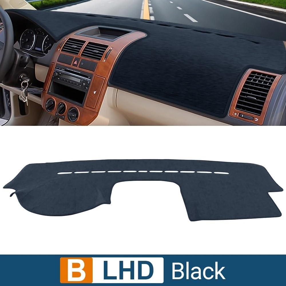 Tappetino Auto cruscotto Misura per VW Polo 9N 9N3 2002-2008 Cruscotto per auto Parasole Copertura Tappetino antiscivolo Accessori Copertura per cruscotto(B Black LHD)