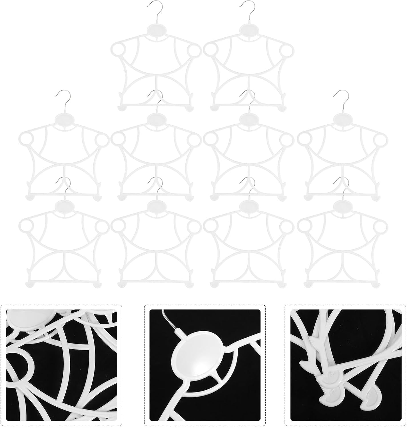 10pcs Thick Plastic Clothes Hangers Childrens Hangers Small Size for Newborns and Closet Organization
