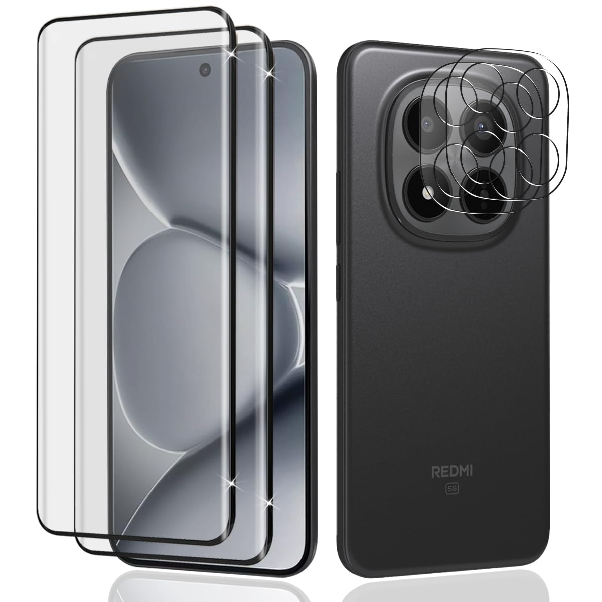 Vetro Temperato Per Redmi Note 15 Pro+/Plus 5G – Protezione Schermo 9H + Pellicola Fotocamera [2+2 Pezzi]