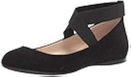 Mandayss Women's Pull-On Criss-Cross Ankle Ballet Flats Shoes