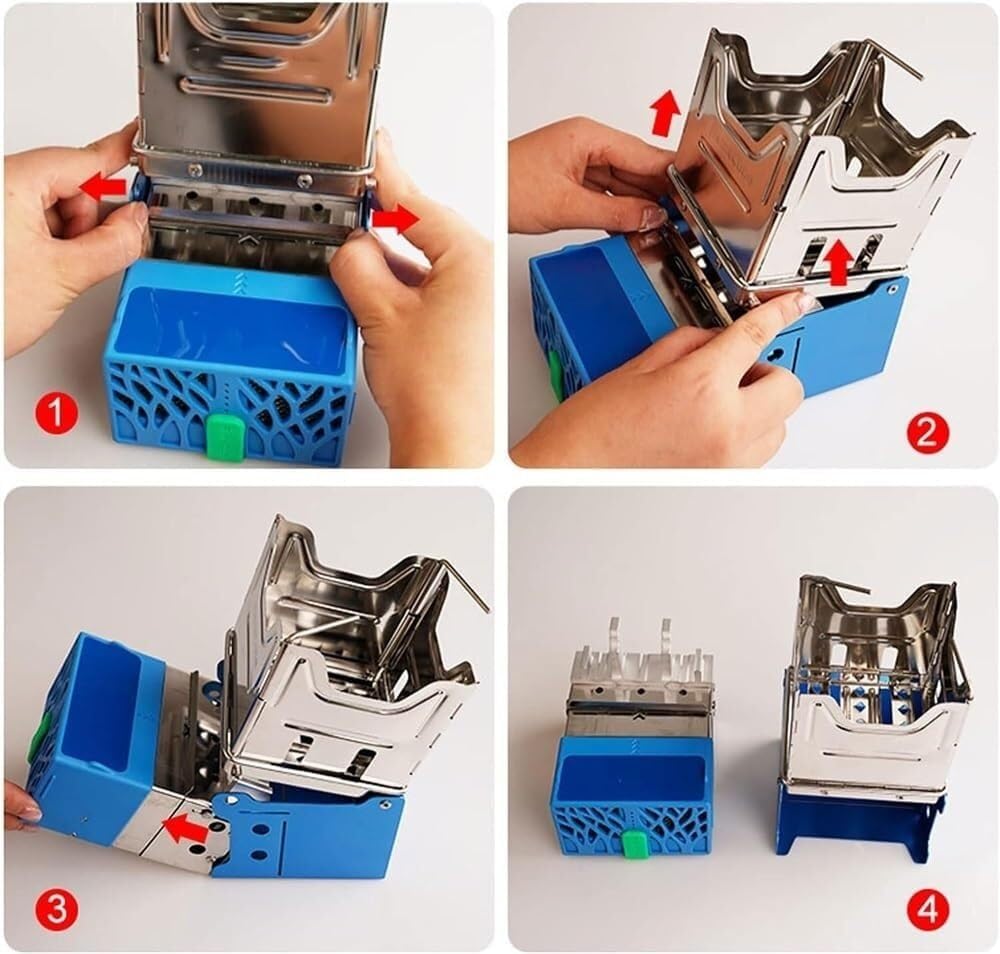 Outdoor Folding Backpacking Stove,Outdoor Wood Burning Camp Stove, with Battery to Power USB Charging for Backpacking Hiking Picnic BBQ