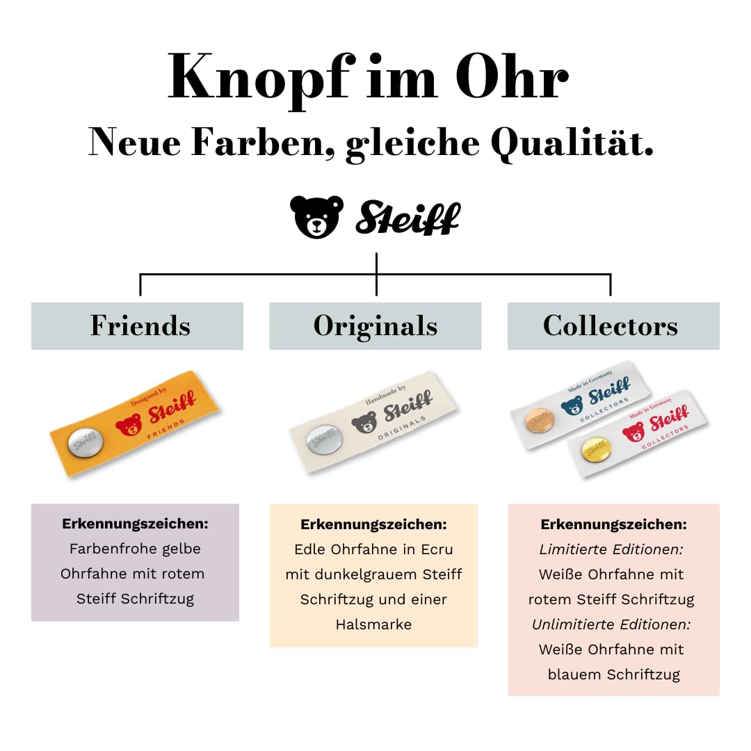 Steiff Kuscheltier mit Nachtlicht Lio Pinguin, Süßes Stofftier mit Kunststoffaugen, Kinder, Jungen & Mädchen, Friends, 22 cm, Hellgrau, 242847
