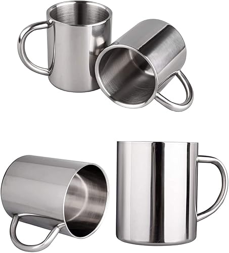 IMEEA 7.5oz7.4 fl oz tazas de té de camping tazas de té de doble pared de acero inoxidable 13.5oz13.5 fl oz tazas de café