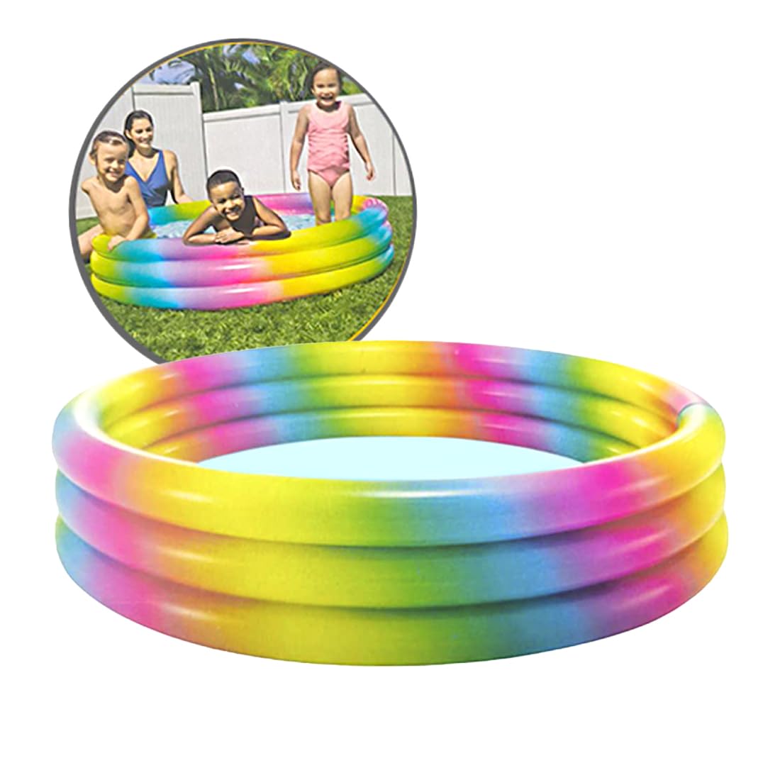 Piscina Hinchable (168x38cm) Infantil y Adultos, Piscinas para Niños Bebés y Adultos, Jardín Exterior o Interior, Fabricado en Vinilo Resistente, (168x38cm.M)