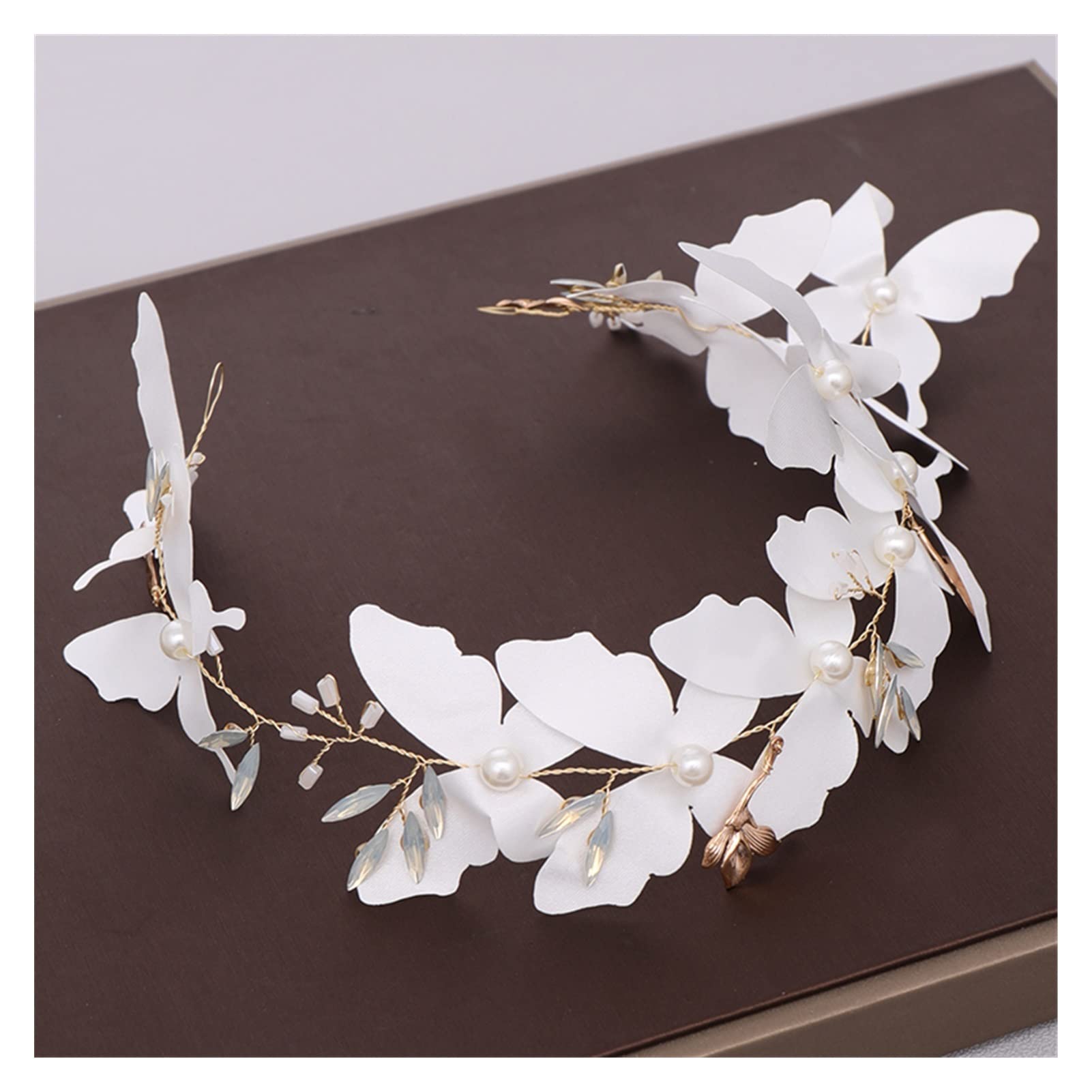 YBSHIN Schmetterling-Stirnband Mit Perlen & Strass – Haarreif Für Damen, Braut, Cosplay