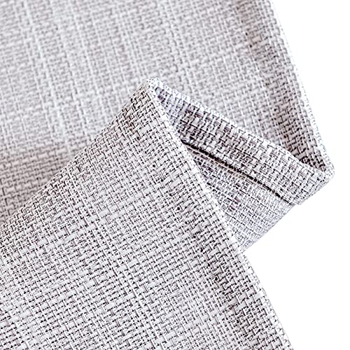 TOPICK Grey Kitchen Curtains 36 Inch Drop Small Cafe Curtains Linen Textured Light Filtering Curtain Tiers for Bathroom Sink Rod Pocket 2 Panels - Image 3