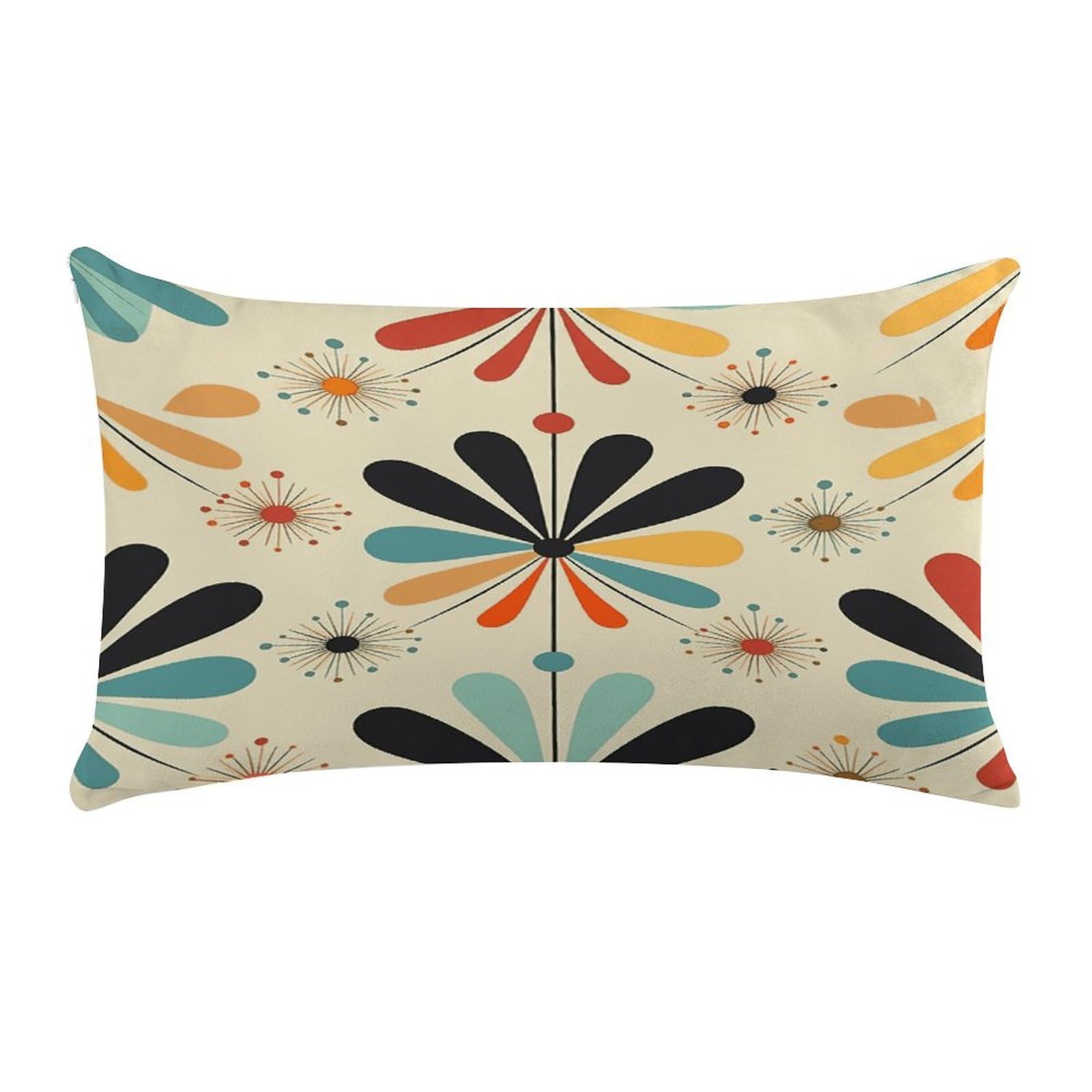 Retro Modern Pillow Case Decorative Rectangle Throw Pillow Cover Soft Plush Pillowcase Cozy Cushion Case Modern Pillow Sham Cushion Cover for Bedroom Sofa Couch 20 X 12 Inch