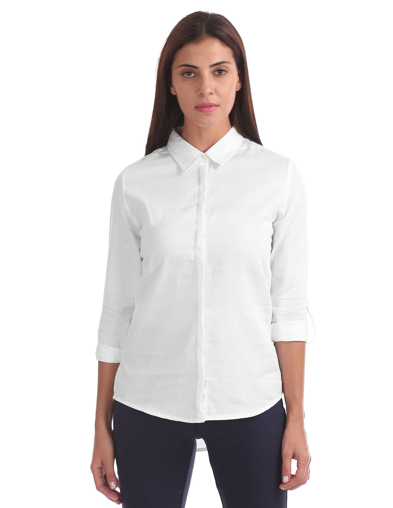 u.s. polo assn. Women's Regular Shirt (UWSH0078_White, Small)-picture-28