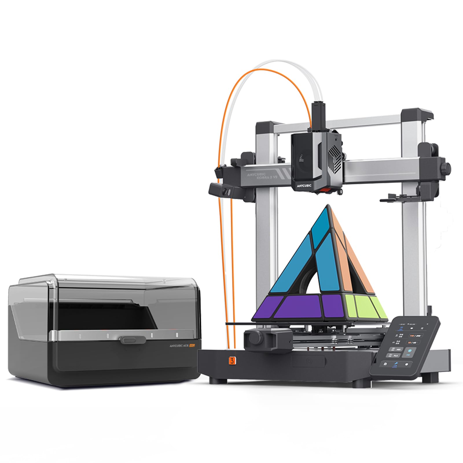 Anycubic Kobra 3 V2 Combo 3D Printer, Smart Multicolor Printing Up