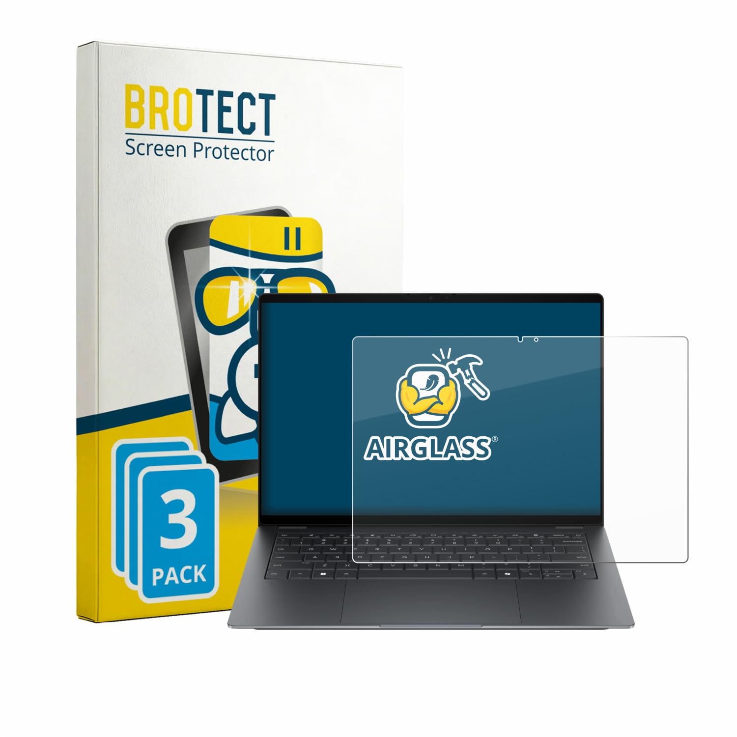 brotect Pellicola Protettiva Vetro per HP OmniBook Ultra 14 2026 14-kd0771ngx Protezione Schermo (3 Pezzi) [Durezza Estrema 9H, Chiaro]