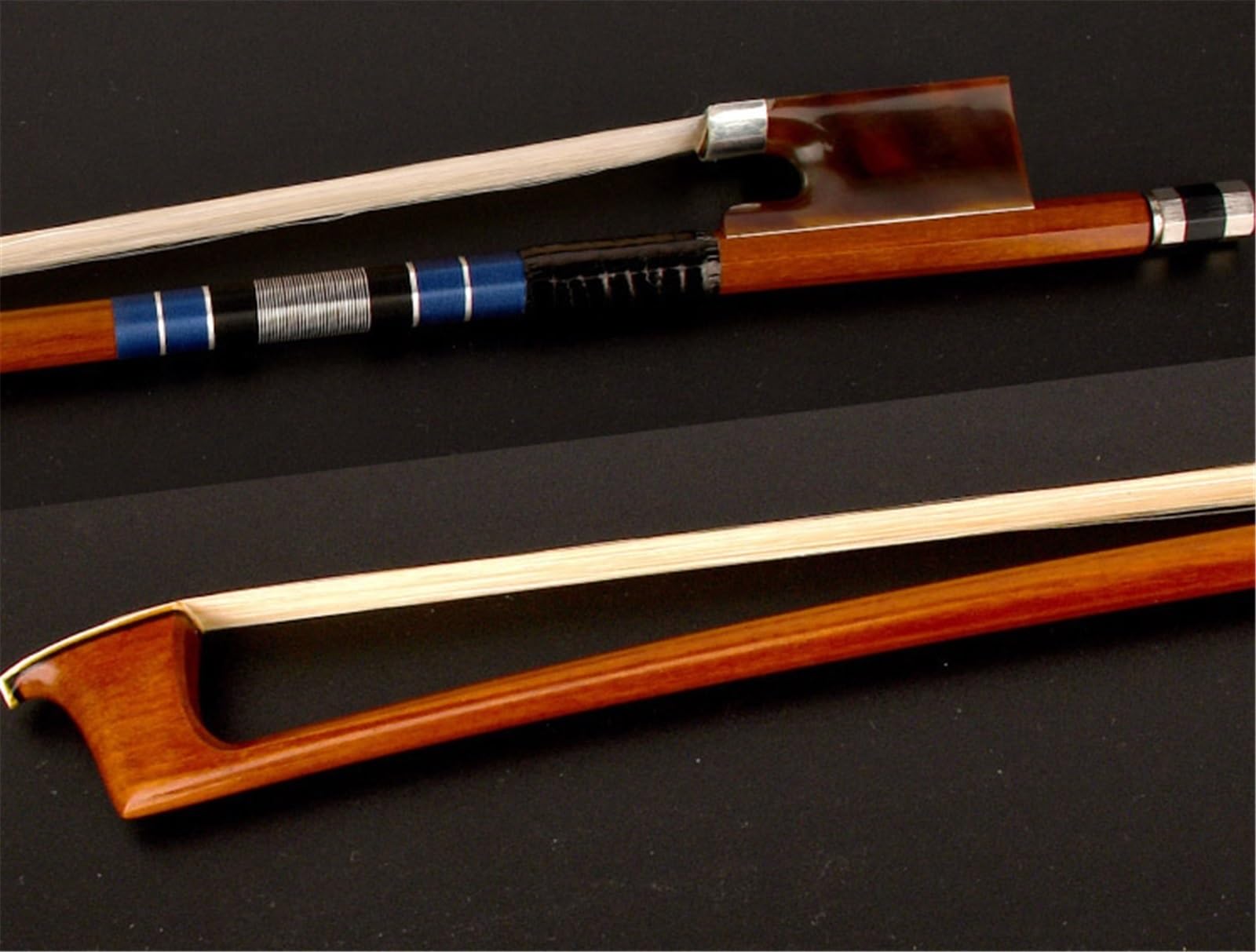 Handgefertigte Geigenbögen Professioneller Violinbogen 4/4 schöner Reitstock silberfarben(Type 2)