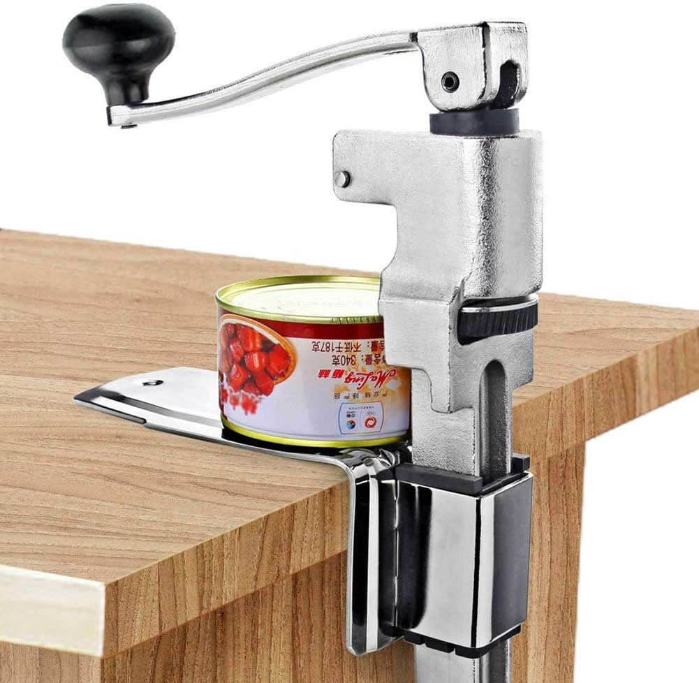 Commercial Can Opener,18.5" Manual Can Opener Heavy Duty Stainless Iron Table Mount Can Opener for Commercial Kitchen Restaurant Use