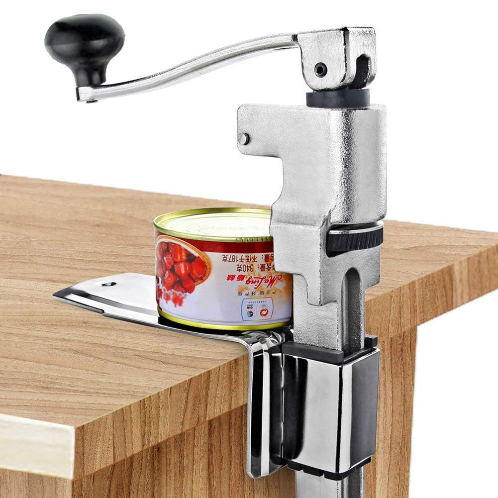 Commercial Can Opener,18.5" Manual Can Opener Heavy Duty Stainless Iron Table Mount Can Opener for Commercial Kitchen Restaurant Use