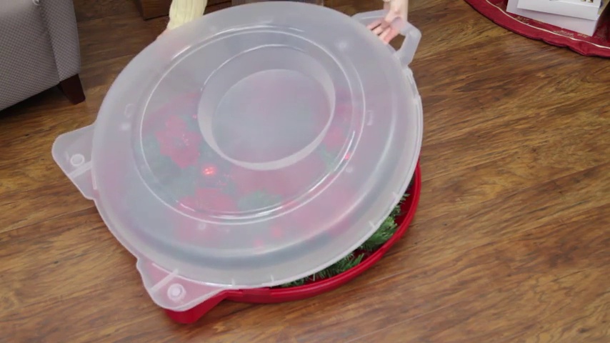 Wreath Storage Box Plastic Wreath Storage Container Iris 30-Inch